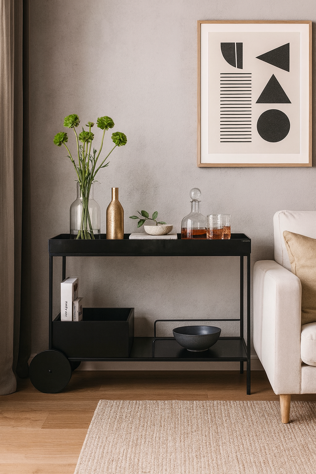 Carrinho Bar Modern Preto